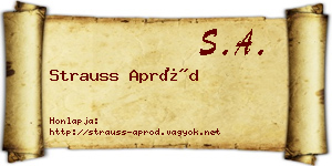 Strauss Apród névjegykártya